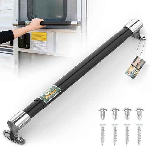 Marudina RV Screen Door Handle Grab Bar Adjustable 21.7-33 Heavy Duty Aluminum RV Door Handle with Extra Wide Grip for Camper Travel Trailer Motorhome