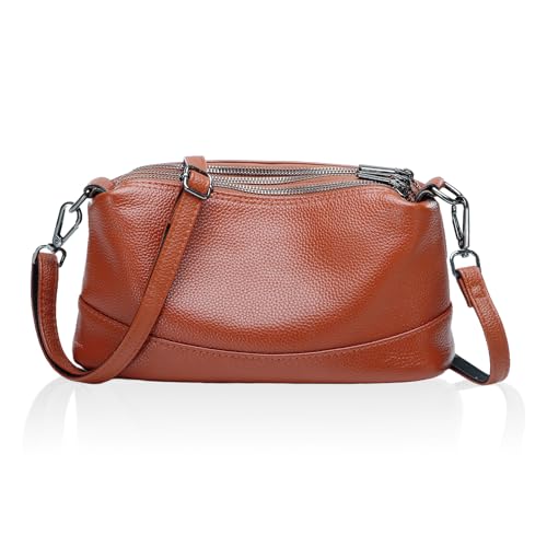 HUA ANGEL Damen Umhängetasche Klein Weiches Leder mit 3 Fächern Kleine Frauen Handy Tasche Crossbody Geldbörse Schultertasche für Party Hochzeit Shopper Büro Ausgehen Everyday