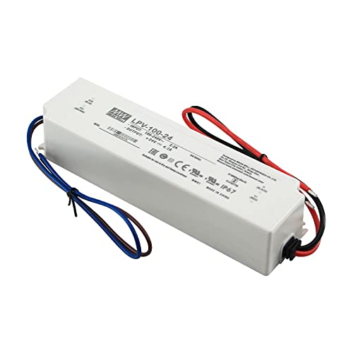 LPV Series Lighting Transformers DC meanwell IP67 Single Output LED Driver 12V 24V Switching Power Supply for Led Strip (Output Voltage : 15V, Power : 100W (LPV-100))