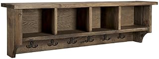 Sonoma 48" Reclaimed Wood Wall Mounted Entryway Coat Hook with 4 Storage Cubbies