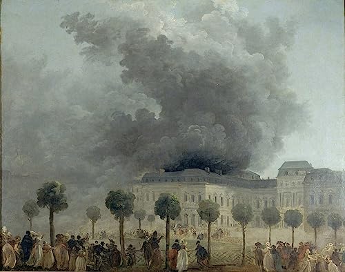 Cuadro en lienzo decorativo Hubert Robert incendio ópera Palais Royal 60x90