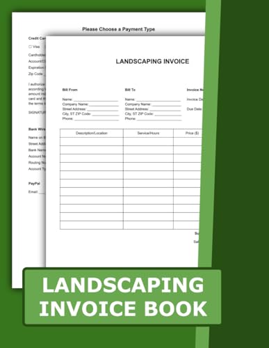 Landscaping Invoice Book: 60 Invoice Templates for Contractors and Small Businesses | 8.5