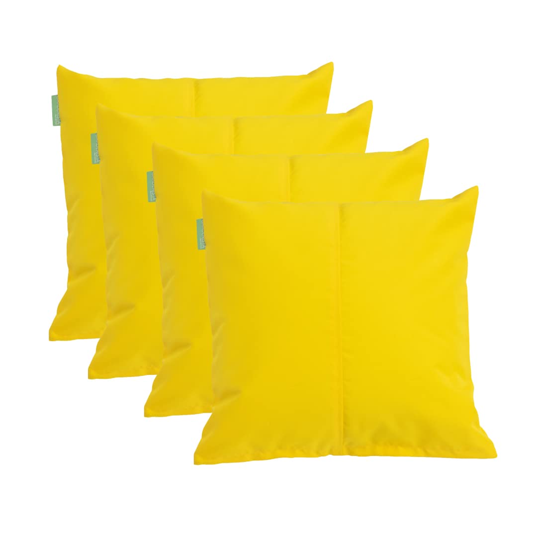 Gardenista Yellow Large Garden Scatter Cushion | Water Resistant Hollowfibre Filled Outdoor Seating Furniture Pillow | Great For Patio Rattan Chairs | Comfy & Lightweight (4, )