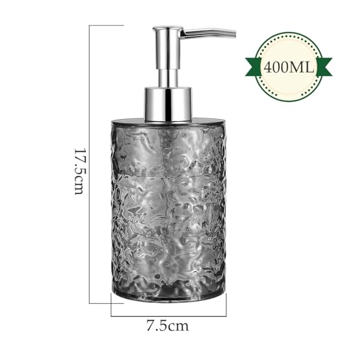GKSCXEXE 400ml Grey Soap Dispenser Bathroom, Plastic Hand Wash Bottle Washing Up Liquid Dispenser for Kitchen, Refillable Liquid Soap Container with Funnel for Shampoo, Shower Gel, Conditioner - Cosy Home Interiors GKSCXEXE 400ml Grey Soap Dispenser Bathroom, Plastic Hand Wash Bottle Washing Up Liquid Dispenser for Kitchen, Refillable Liquid Soap Container with Funnel for Shampoo, Shower Gel, Conditioner - Image 2