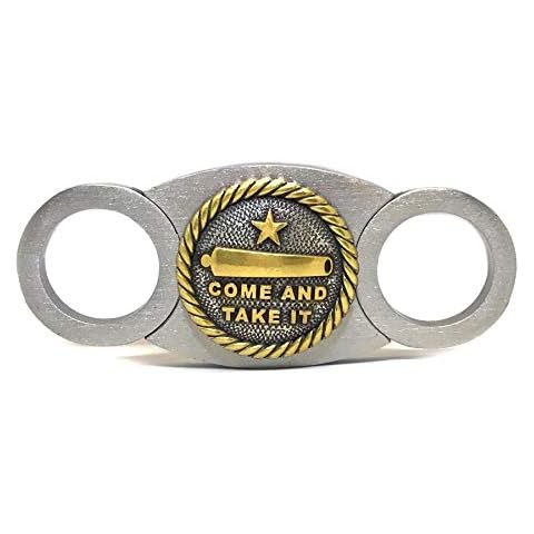 Custom Cigar Cutter by Cigar Cutters by Jim, Self-Sharpening Double Guillotine Blades in Gift Box by Cigar Cutters by Jim (Texas Come & Take It) Cover
