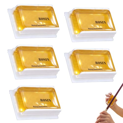5PCS Violin Rosin for Bow Rosin Violin Bow String Use Natural Rosins with Case Universal String Instrument Accessory for Professional and Beginner Musicians