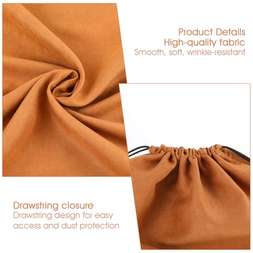 2 Pack Handbag Dust Cover Bags 2 Sizes Purse Dust Bags For Storage Premium Suede Storage Bags With Drawstring For Handbag Purse Flannel For Travel Home Use (Brown)3