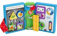Fisher-Price Laugh & Learn Baby & Toddler Toy 123 Schoolbook with Lights & Smart Stages Learning Content for Ages 6+ Months
