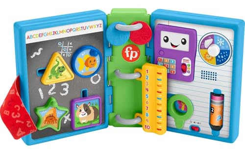 Fisher-Price Baby Learning Toy Laugh & Learn 123 Schoolbook with Music Lights & Activities for Developmental Play Infants Ages 6+ Months