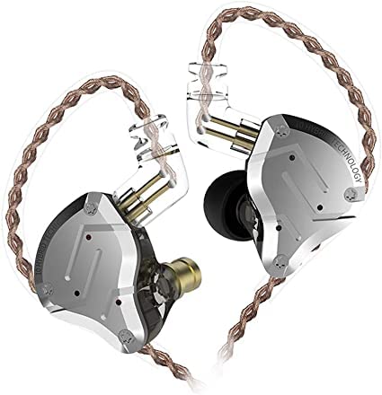 Keephifi KZ ZS10 Pro Ear Monitors,4BA+1DD 5 Driver in-Ear HiFi Metal Earphones with Stainless Steel Faceplate IEM Earphones, 2 Pin Detachable Cable (Black No Mic)