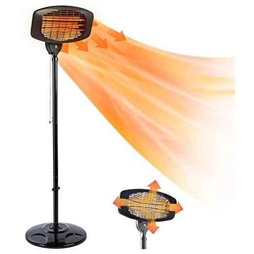 hmercy Outdoor Heater Electric Patio Heaters - 110V 1500W Telescopic Freestanding Quartz Bulb Garden Heaters, Adjustable Temperature 3 Seconds Instant Warm