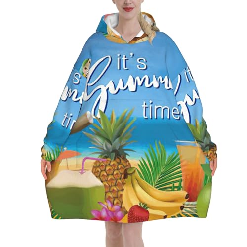 Couverture à capuche EdWal imprimé tropical, idée cadeau femme cocooning