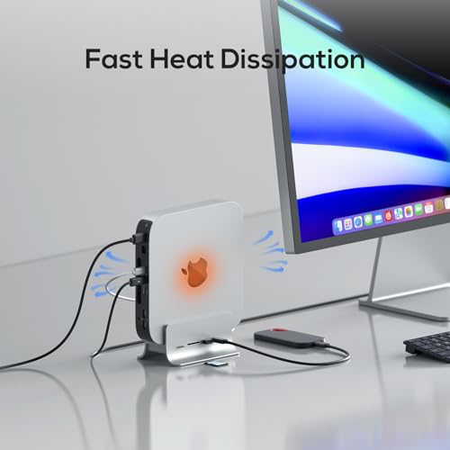 Image of USB C Hub for Mac mini, 5 in 1USB Hub Adapter Support M.2 NVMe SSD Expand, Docking Station with 2 USB C 10Gbps, SD /TF Card Reader, M.2 SSD (Not Included)