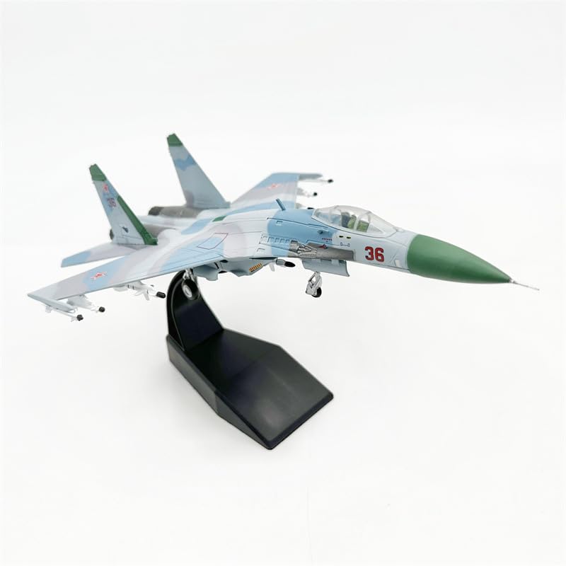 LATUROP 1/100 Scale Russia Fighter Jet Su-27 Model, Alloy Simulation Airplane, Metal Diecast...