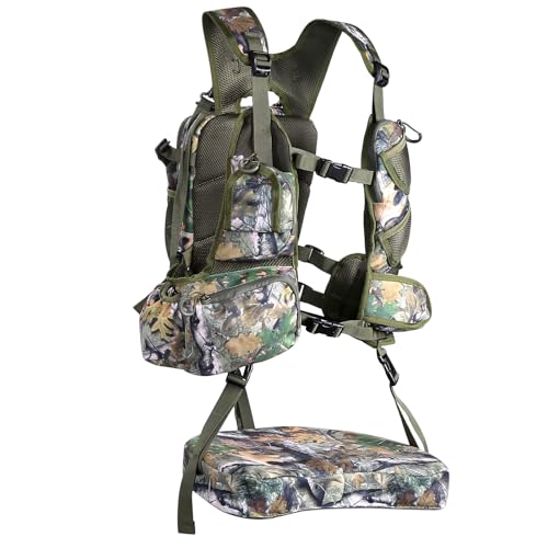 UIIHUNT Turkey Hunting Vest with Seat Lightweight with Game Pouch Adjustable Hunting Gear Accessories Hunting Clothes for Men Women