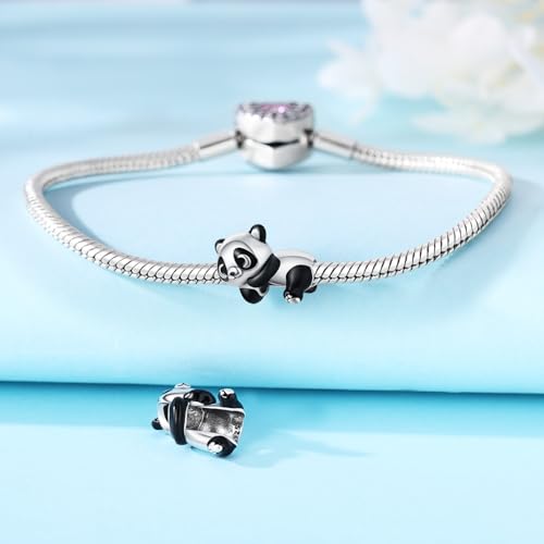 Cute Panda Animal 925 Sterling Silver Charms for Bracelets and Necklace Dangle Pendants Butterfly Elephant Dog Bead Jewelry Present for Women Family Friends2
