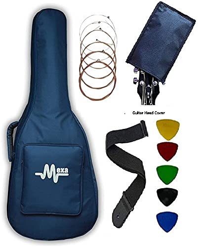 Mexa Acoustic Guitar Bag Foam Padded For 38; 39; 40; 41; Inches Guitar Like - Fender; Yamaha; Cort; Ibanez; Xtag; Ashton; Kadence; Vault; Givson other Brands