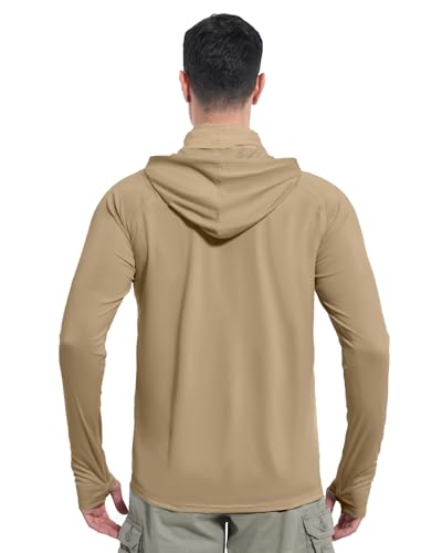 Image of isnowood Sun Shirt UPF 50+ Men's Fishing Long Sleeve UV Protection Hoodie Hiking Rash Guard Swimming Running