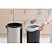 Brabantia Press-Top Kitchen Trash Can | Matt Steel Fingerprint Proof | 8 Gallon / 30L | Home Trash Can with Soft-Touch Stay-Open Lid & Removable Inner Bucket | + Trash Bags