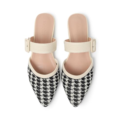 Image of Pointed Toe Mules for Women Flats,Slip On Mules Backless,Wide Width Mules,Mule Slides Flats Sandals