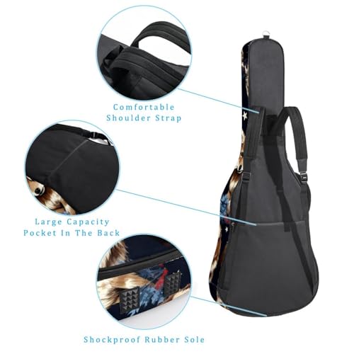Sac guitare imperméable anti-choc avec grands compartiments pour partitions - 3