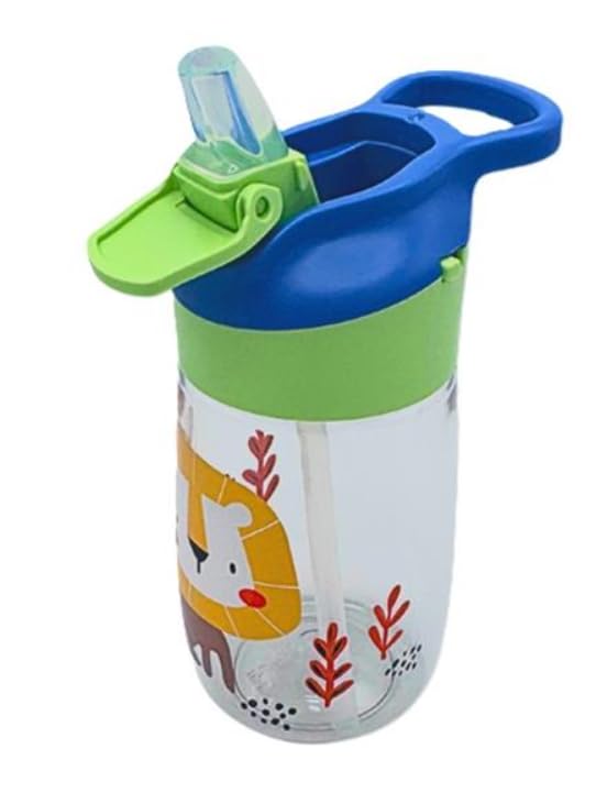 Sweetie Kids Water Bottle with Straw 300ml Spill-Proof Tritan Bottle Flip-Top Lid Easy Carry Handle BPA-Free BLUE GREEN