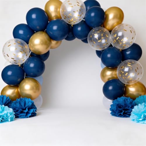 JASGOOD 60 Pièces Ballons Anniversaire Bleu Bronzé Latex – vue 2