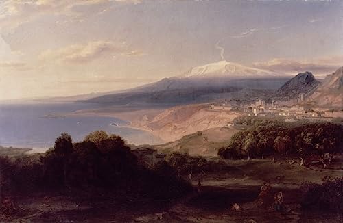 Poster Taormine et l'Etna Carl Rottmann pour salon déco italienne 50x70