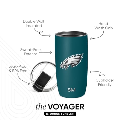 Image of Simple Modern Philadelphia Eagles Coffee Mug with Flip Lid | 16oz | NFL