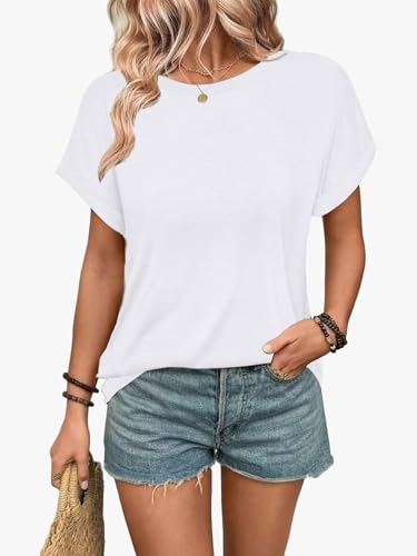 3 Pack Womens Summer Tops Slightly Oversized Short Sleeve Bussiness Casual T Shirts Trendy Clothes Loose Outfit 20252