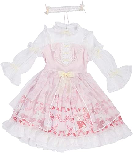 Vestido Lolita Kawaii victoriano con volantes suaves para eventos cosplay