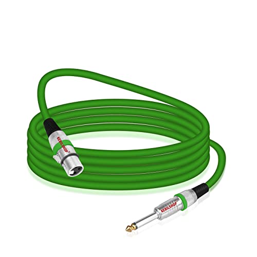 Image of Microphone Cable 3 Pin XLR Female to 1 /4 inch TS 6.35 mm Male 5 Meter /16 Feet, TRS to XLR Female Cable For Dynamic Microphone,Amplifier... (GREEN)
