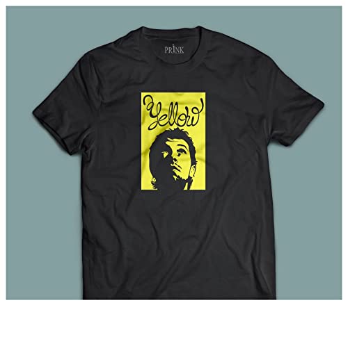 Image of Prink Coldplay Yellow Song Printed Tshirts | Tees for Men | Black Cotton Regular fit Tshirts | Tshirts for EDM Lovers |