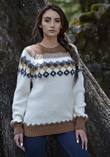 Image of Gamboa Alpaca Sweaters Women Fair Isle Sweaters Women's Fall and Winter Knit Top Ladies Pullover
