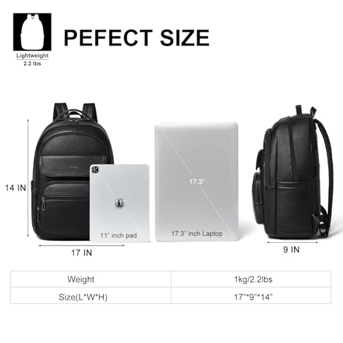 Image of Leresas Backpack Purse for Women Mens Work Travel Teacher Back Pack Laptop Business Vegan Leather Backpack Fashion College Computer Bag Black