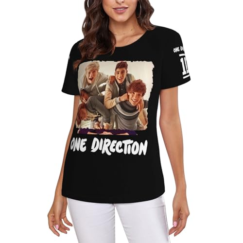 Photo de TQWIEOHDS One Love Music Direc*Tion Band T-Shirt Femme - T-Shirt de Fan de Groupe Populaire, vêtement Slim à la Mode pour Un Usage Quotidien et Les activités de Fan en été Large