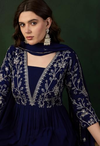 Image of SheWill Kurta Set for Women - Maroon Velvet Zari Sequence Cording Embroidered Kurta with Pant and Cutwork Organza Dupatta