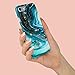 uCOLOR Turquoise Blue Gold Marble Case Compatible with iPhone 6S/6/8/7/SE 2nd/SE 3 (2022) 4.7