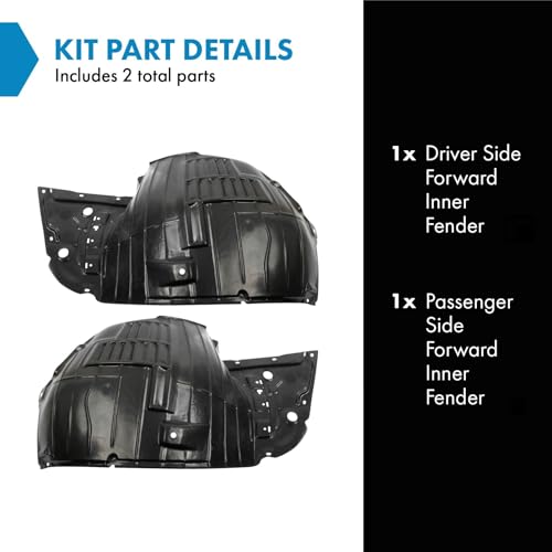 Image of TRQ Inner Fender Liner Set Compatible with 2014-2022 INFINITI Q50 IN1248130 IN1249130