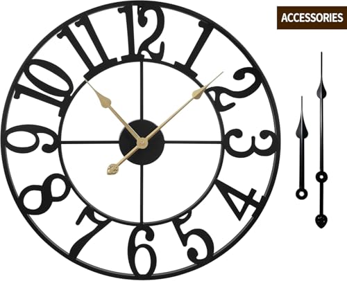 Image of Morden Metal Wall Clock for Living Room, Bedroom, Office, Kitchen, Stylish Wall Clock for Home and Hall, Designer Big Size Modern (DA-240, 40 CM)