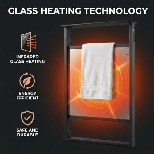 Glass-Panel-Electric-Towel-Warmer-with-Top-Shelf-Wall-Mounted-Large-Infrared-Heated-Towel-Rack-with-Storage-Tray-3-Temperature-Settings-24H-Timer-Safe-Bathroom-Towel-DryerEB01-Black