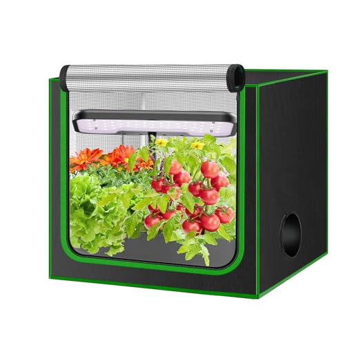 MELONFARM Small Grow Tent for Aerogarden24x18x28 Hydroponics Growing System Highly Reflective 600D Diamond Mylar Canvas with Ventilation window and Floor Tray for Hydroponic Indoor Plant Growing