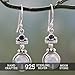 NOVICA Artisan Crafted Sterling Silver Rainbow Moonstone Iolite Earrings | Fair Trade Dangle | Lead & Nickel Free | Blue White Birthstone | Latch Back | India 'Misty Moon' 1.6