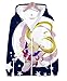 Produktbild Kapuzenpullover 3D Digitaldruck Sailor Moon Sweatshirt Unisex Zip Jacke Lässig Bequeme Cartoon Anime Cosplay Hoody Blue XL