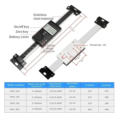 Règle de type verticale LCD 0-150mm avec encodeur haute résolution pour atelier - 3