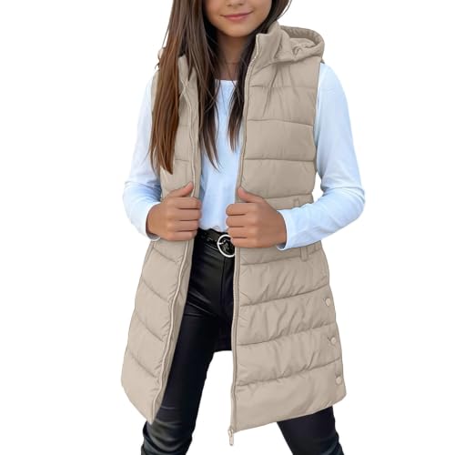 Piuwrlz Boys Girls Long Hooded Puffer Vest Winter Warm Zip Up - image 2
