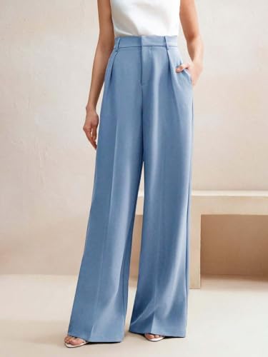 Image of KOTTY Women's Elegant High-Waist Wide-Leg Trousers for Office & Casual Wear