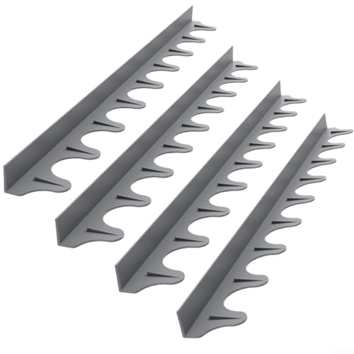 Cubiertas de silicona para estufas de cocina, 4 piezas para una protección eficiente contra derrames de alimentos (gris)