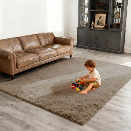 Tapis de salon moelleux pour réchauffer un sol froid et habiller un grand espace