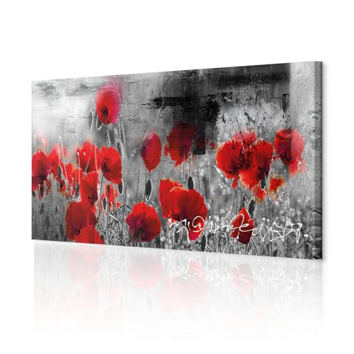 Toile coquelicots 150x50cm pour une décoration de salon moderne et lumineuse